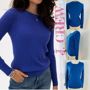 J. Crew Women's Vibrant Blue Cable Knit Sweater